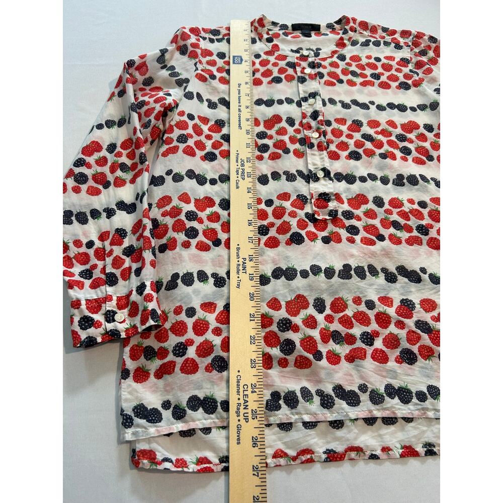 J.Crew Cotton Silk Blend Raspberry Blackberry Tunic Top Breathable Size 4 - Picture 3 of 7